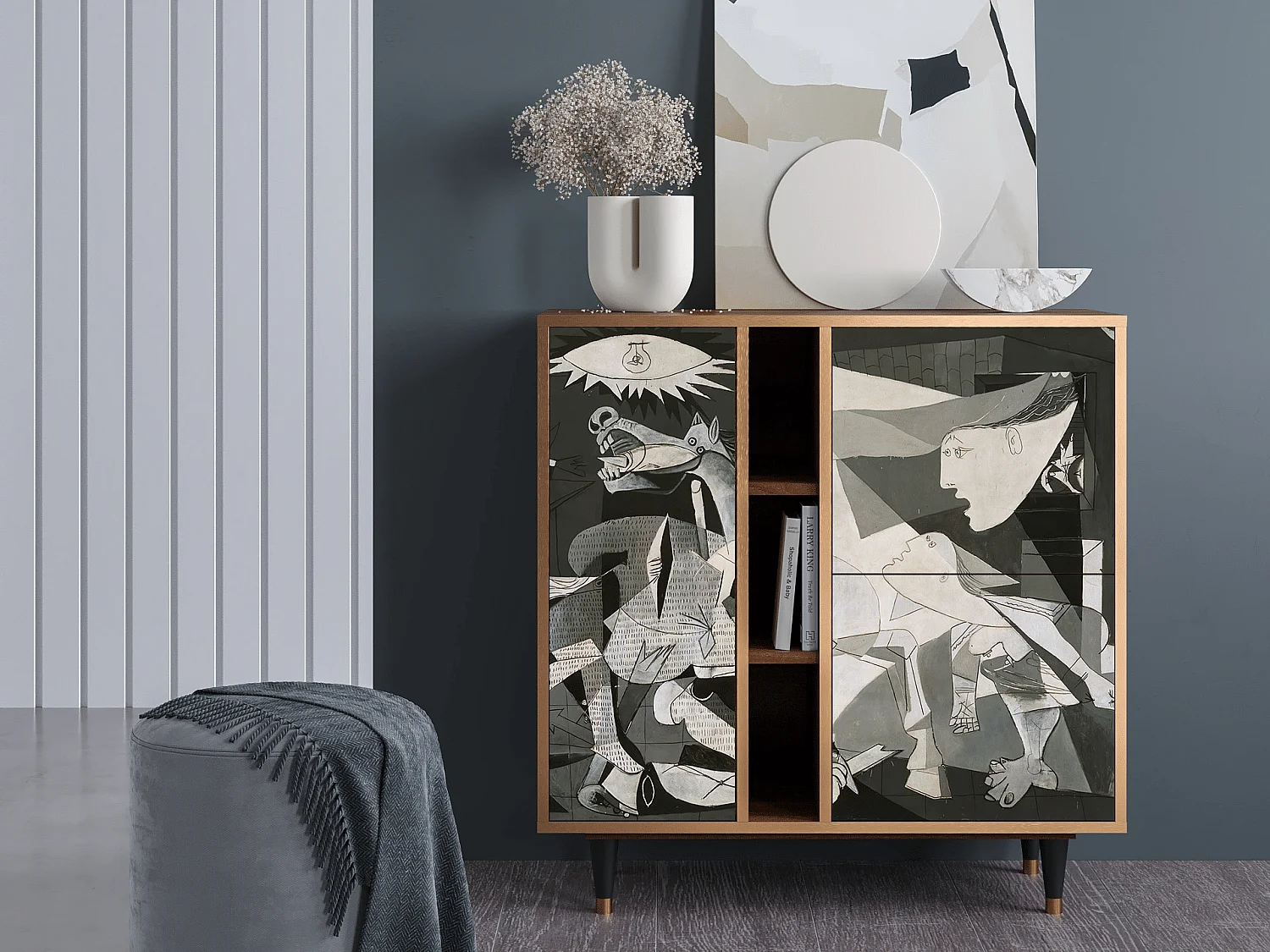 Aparador - 94х96х41 cm - BS5 - Guernica by Picasso, Nogueira