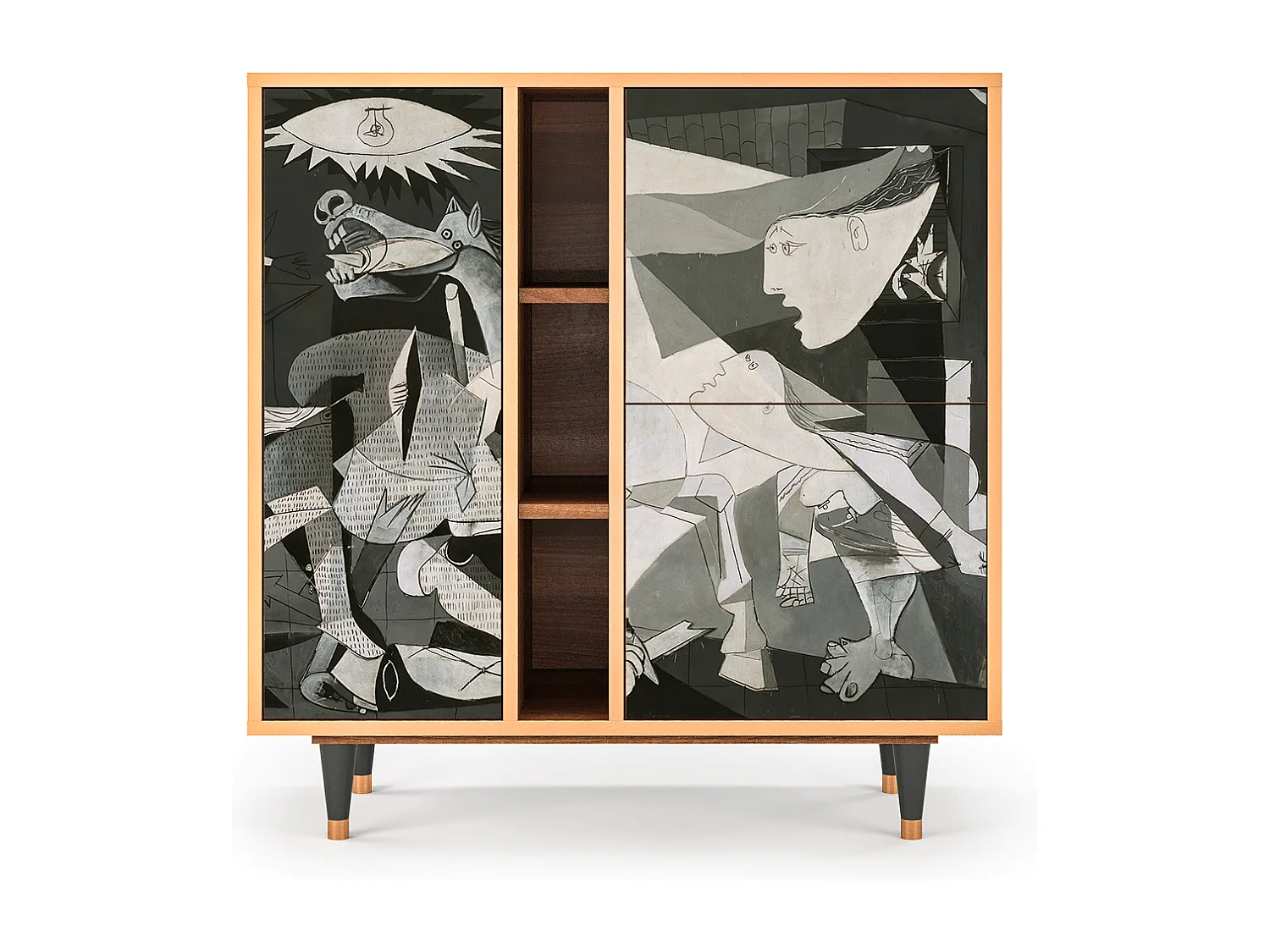 Kredens - 94х96х41 cm - BS5 - Guernica by Picasso, Orzech