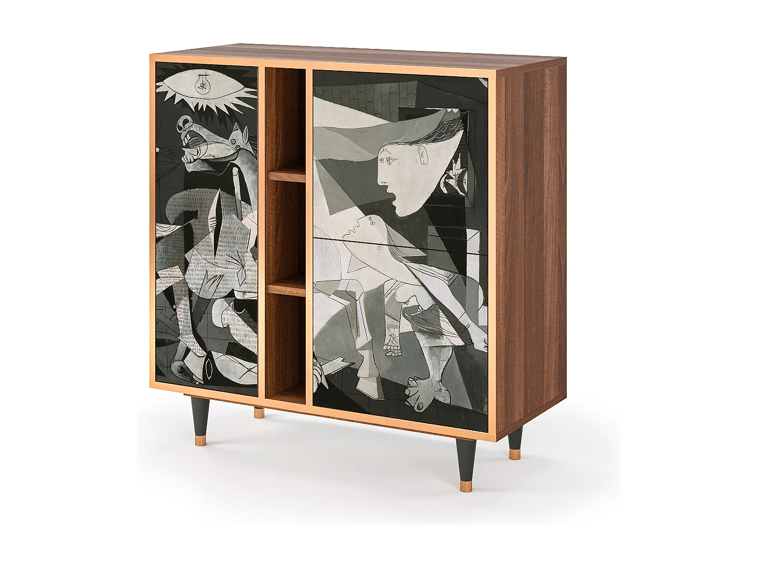 Kredens - 94х96х41 cm - BS5 - Guernica by Picasso, Orzech