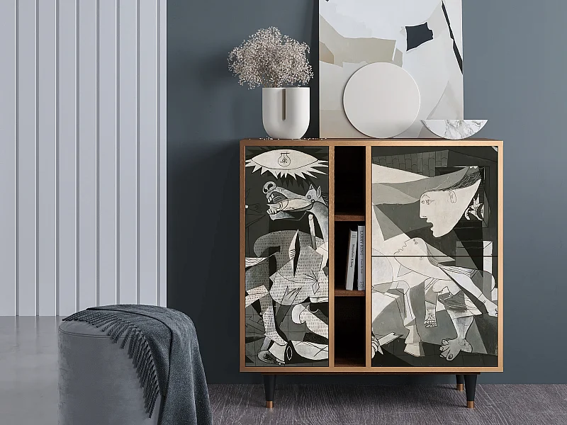 Kredens - 94х96х41 cm - BS5 - Guernica by Picasso, Orzech