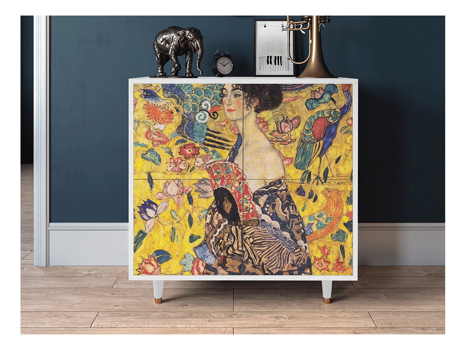 Dressoir - 94x96x48 cm - BS3 - Lady with Fan by Klimt, Wit