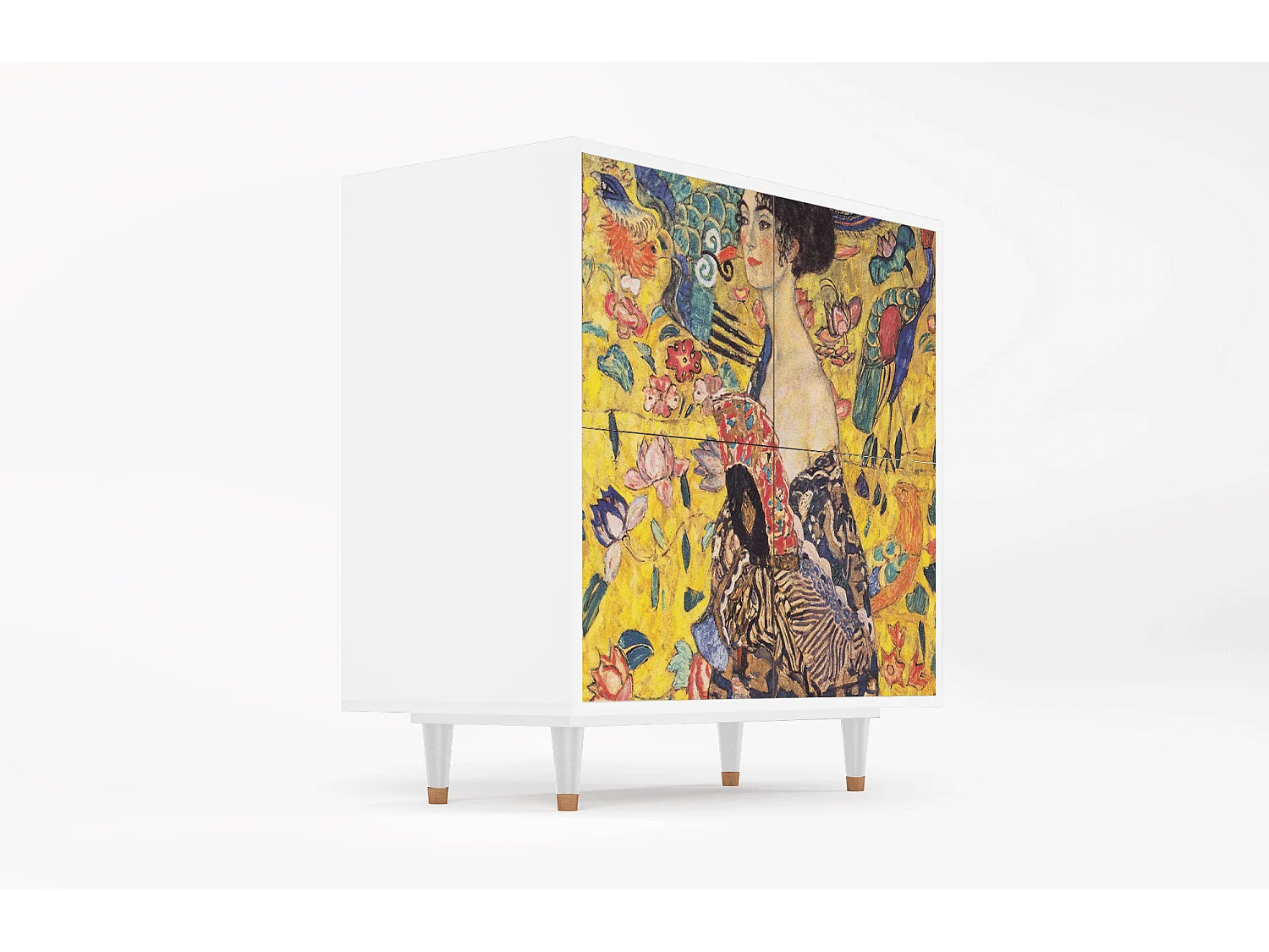 Buffet - 94x96x48 cm - BS3 - Lady with Fan by Klimt, Blanc