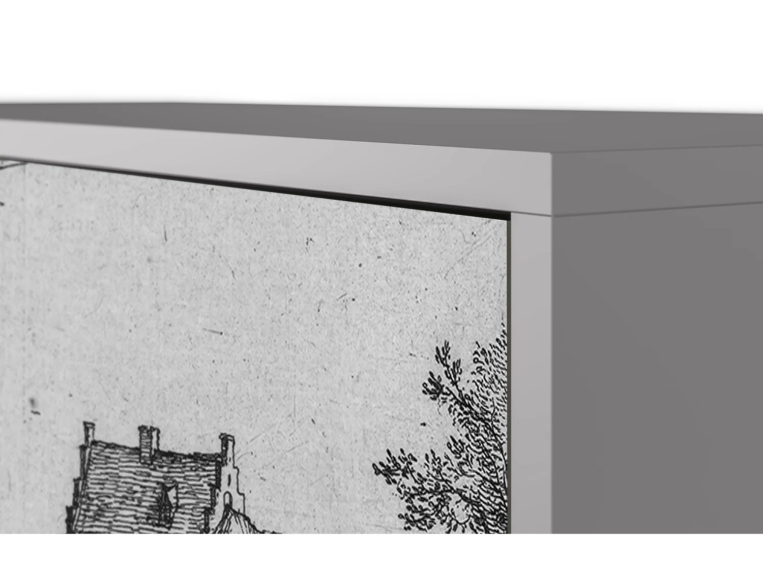 Aparador - 115х84х41 cm - S3 - Farms in a Village, Gris