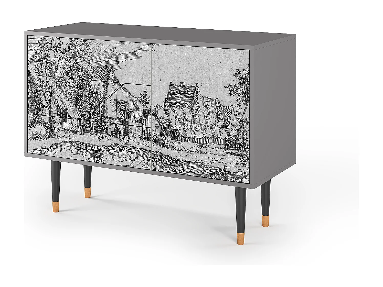 Credenza - 115х84х41 cm - S3 - Farms in a Village, Grigio
