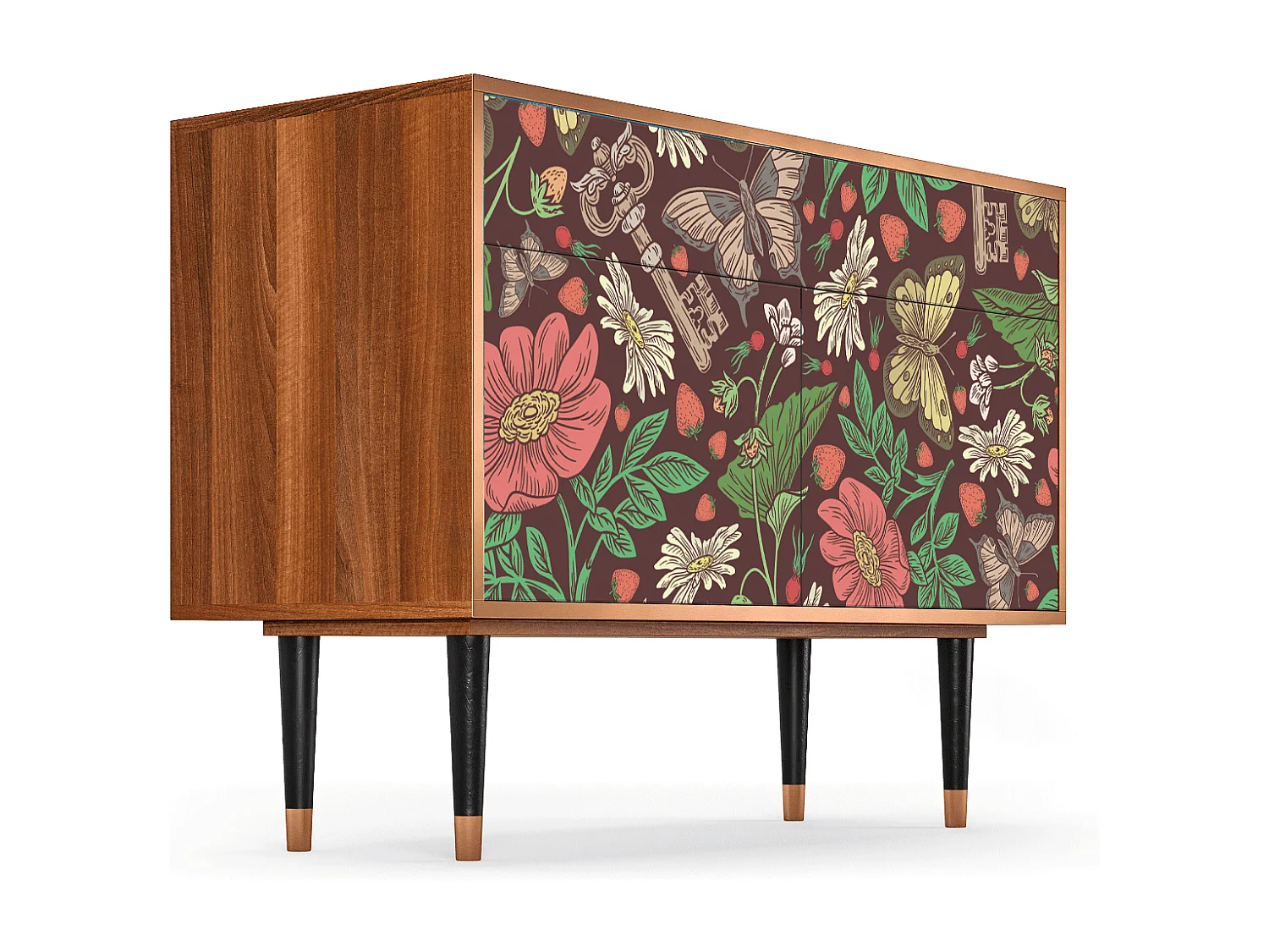 Credenza - 115x85x48 cm - BS4 - Alice in Wonderland, Noce