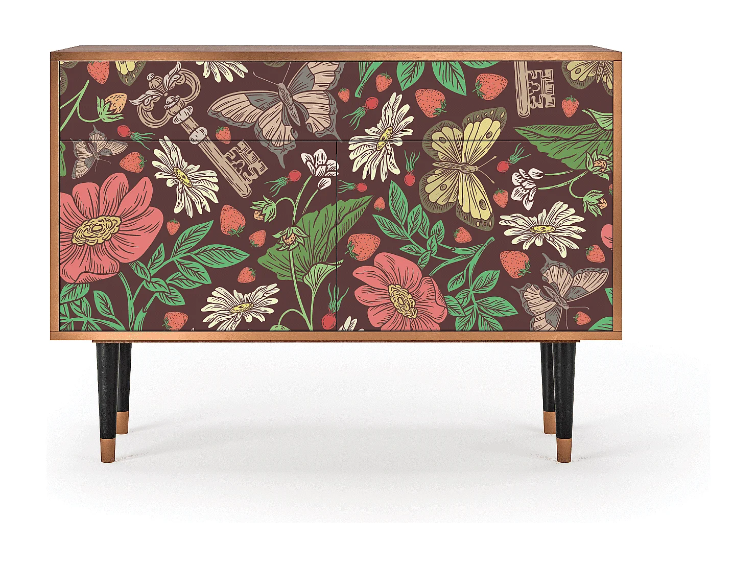 Aparador - 115x85x48 cm - BS4 - Alice in Wonderland, Nogueira