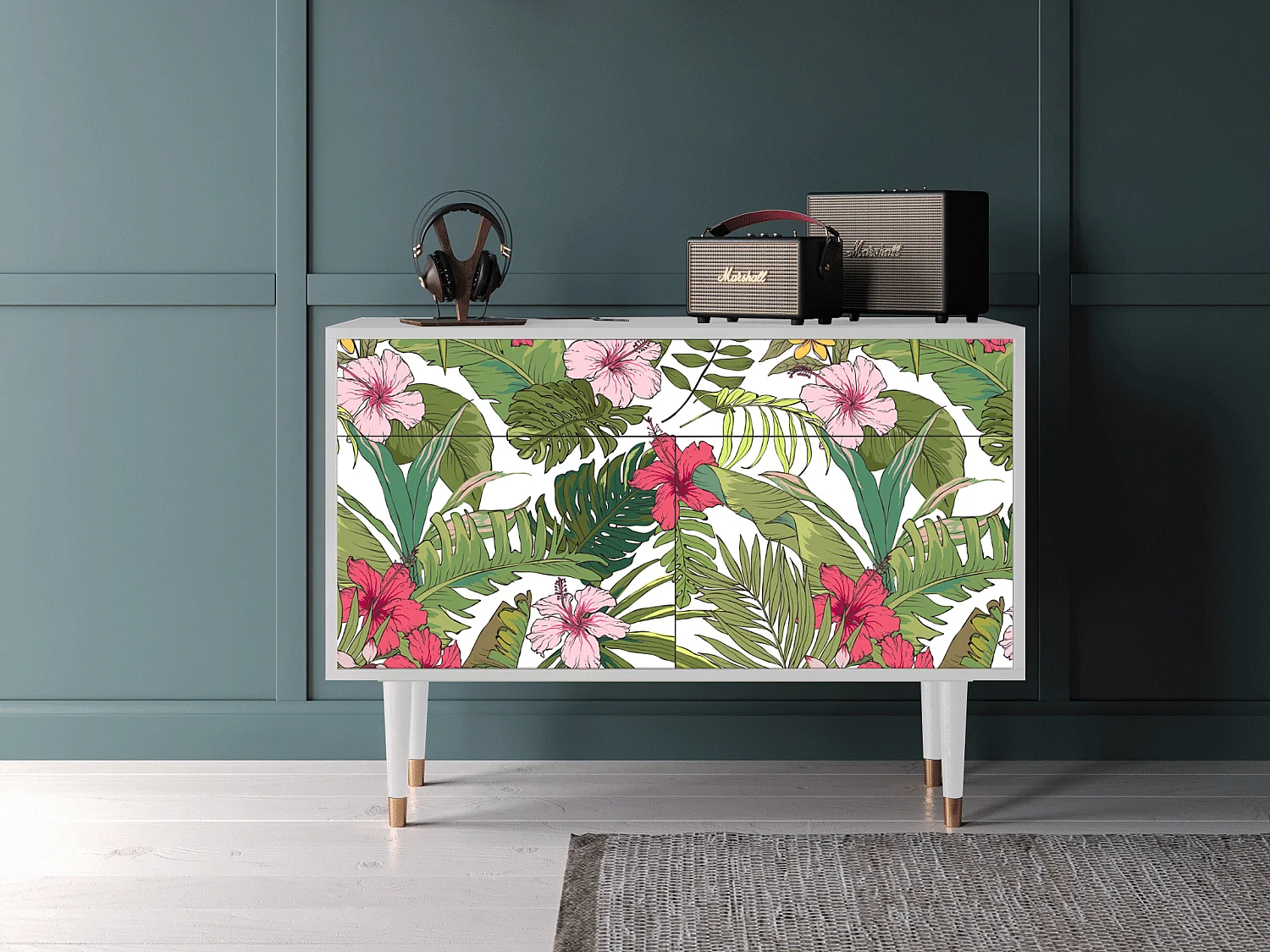 Aparador - 115x85x48 cm - BS4 - Verdant Tropics, Blanco