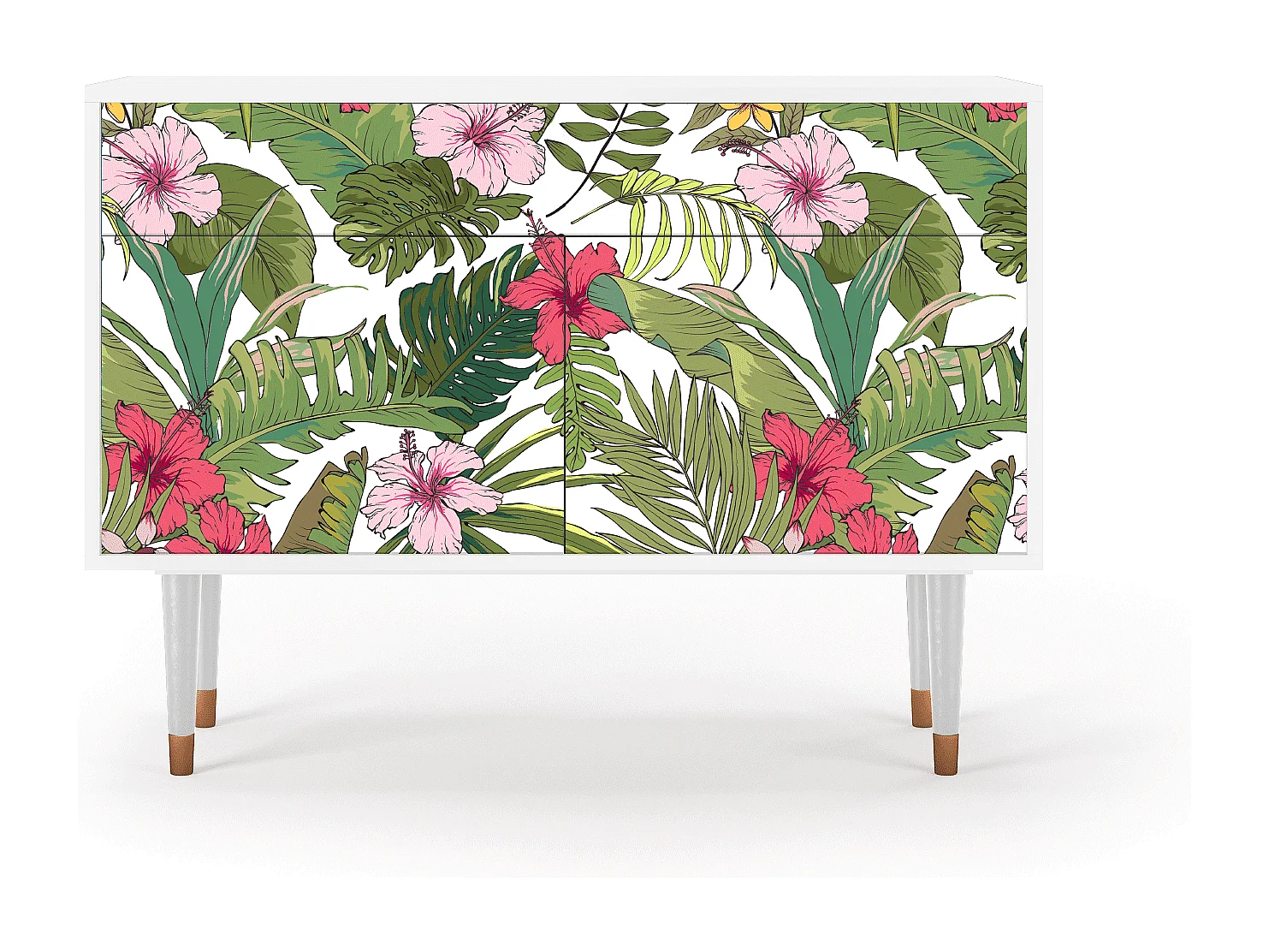 Sideboard - 115x85x48 cm - BS4 - Verdant Tropics, Weiß