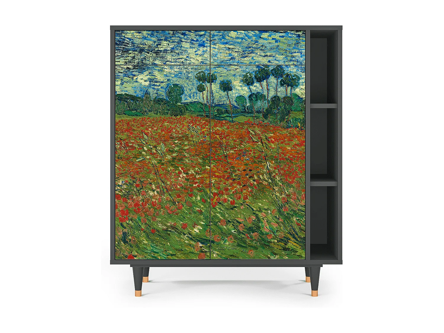 Credenza - 96х110х41 cm - BS6 - Poppy field by van Gogh, Antracite