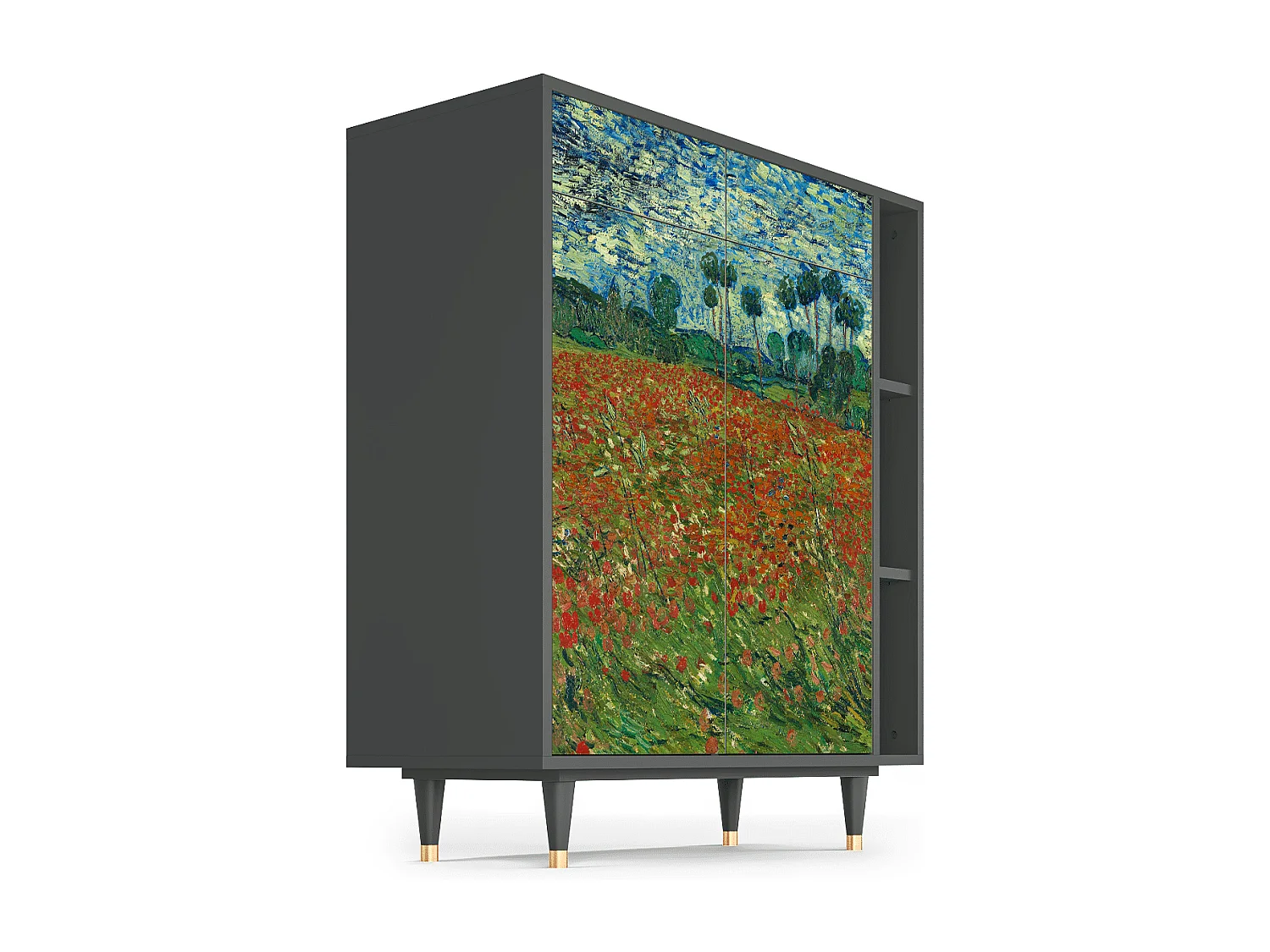 Credenza - 96х110х41 cm - BS6 - Poppy field by van Gogh, Antracite
