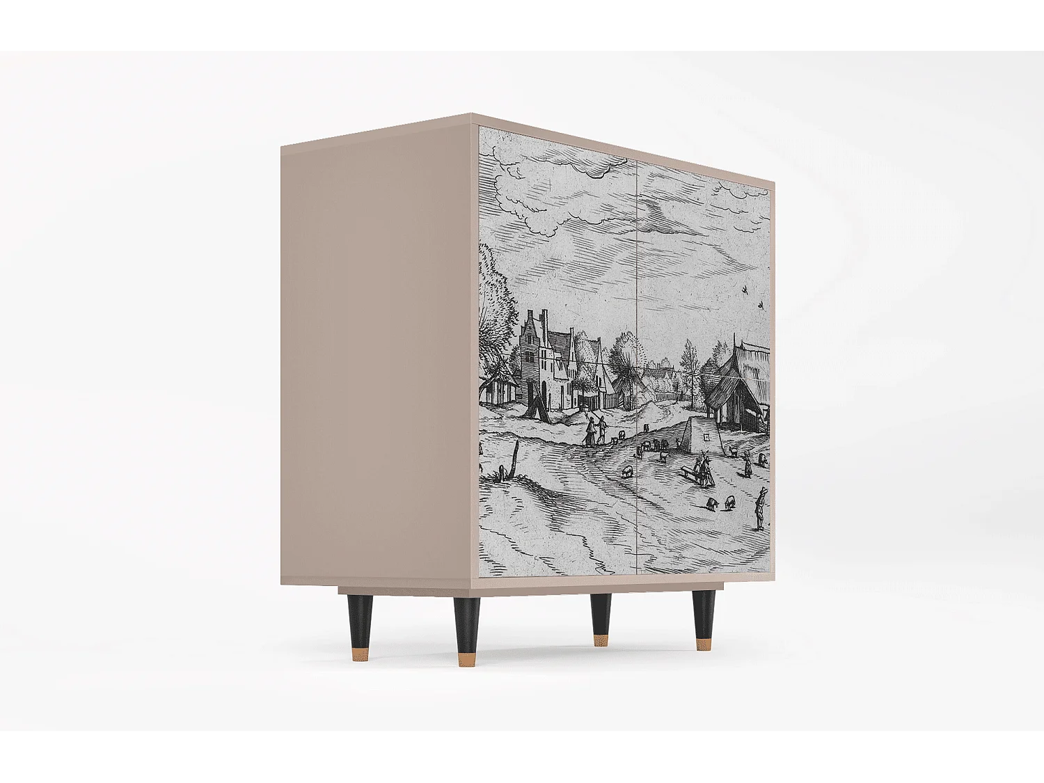 Buffet - 94x96x48 cm - BS3 - Country Village, Latte