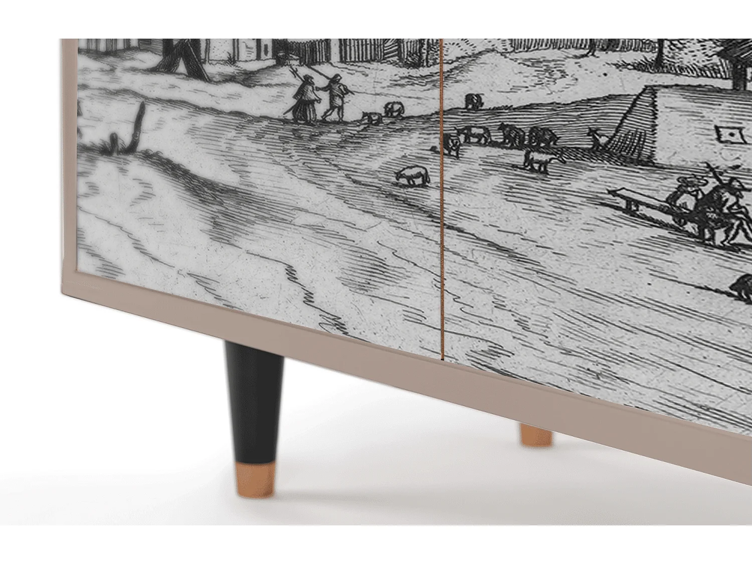 Buffet - 94x96x48 cm - BS3 - Country Village, Latte