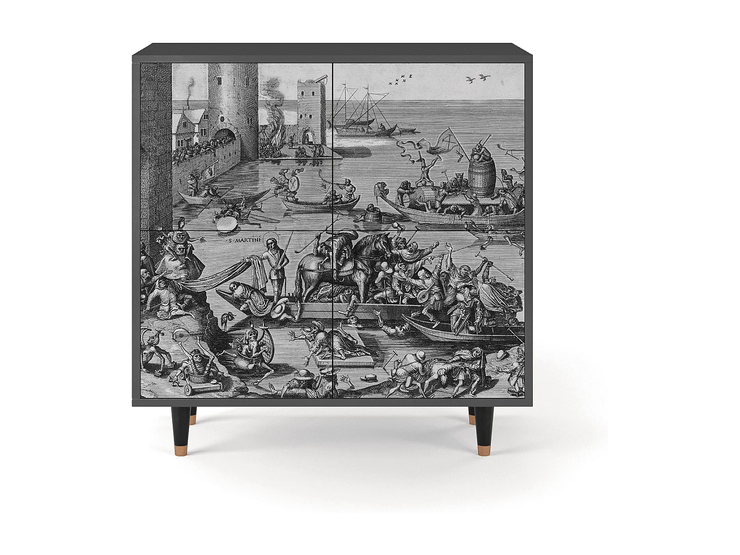 Kredens - 94x96x48 cm - BS3 - Saint Martin, Antracyt