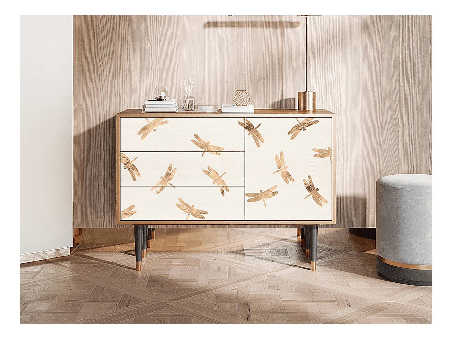Credenza - 115х84х41 cm - S3 - Nude Dragonflies, Noce