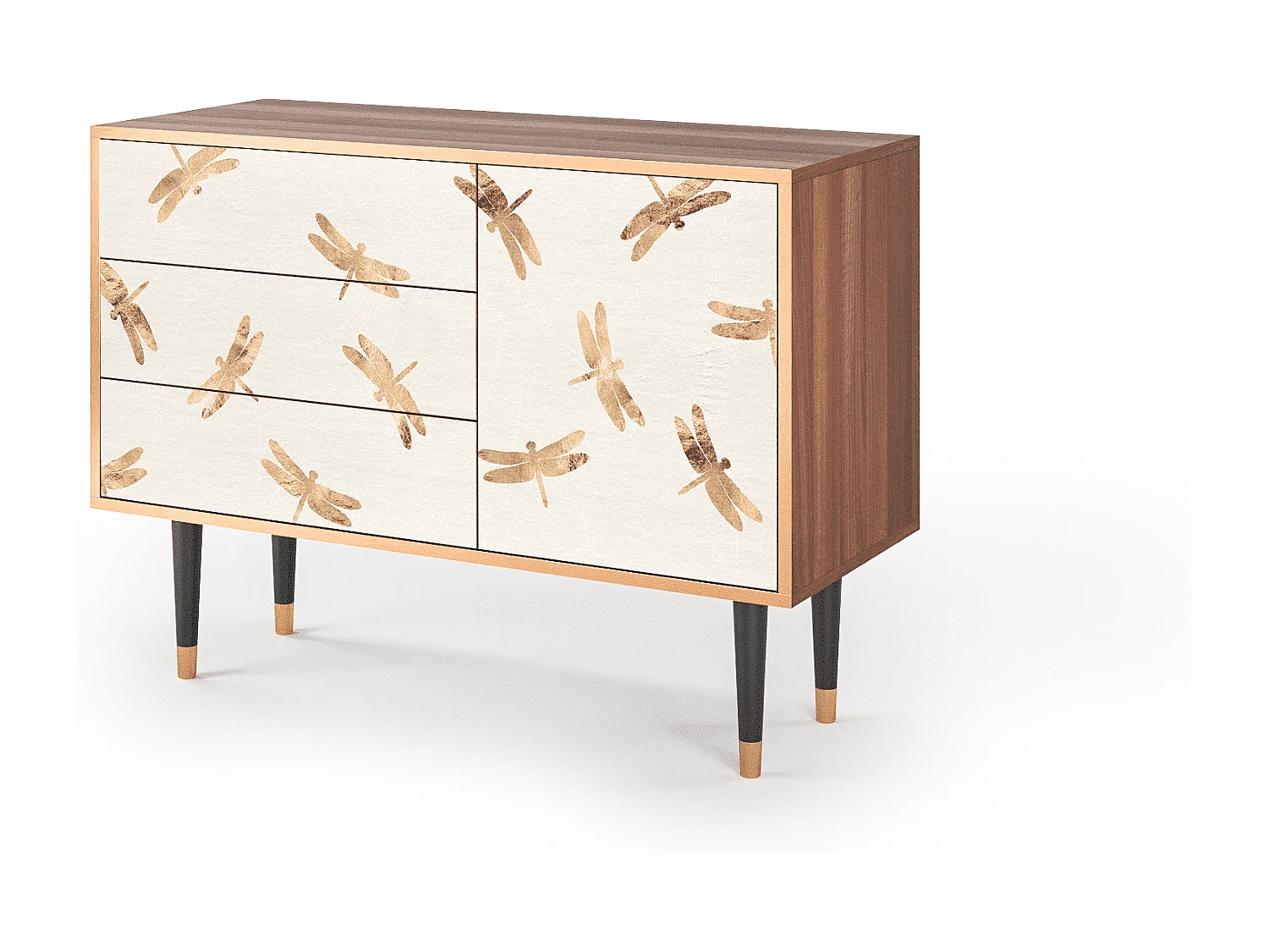 Aparador - 115х84х41 cm - S3 - Nude Dragonflies, Nogal