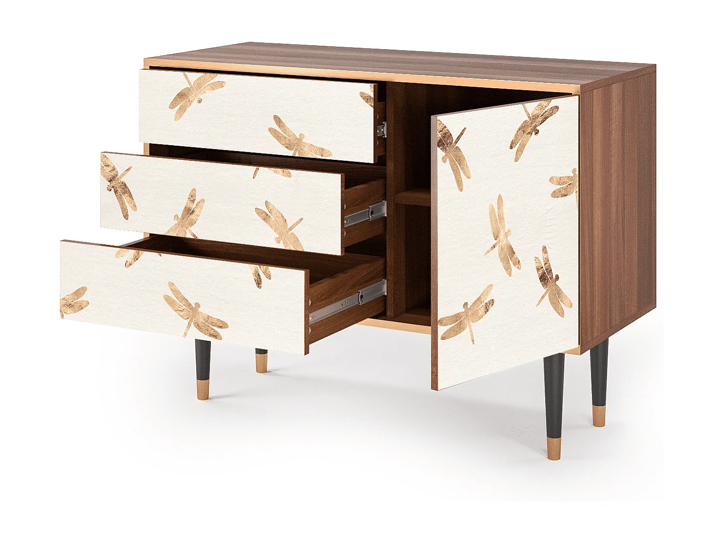 Credenza - 115х84х41 cm - S3 - Nude Dragonflies, Noce