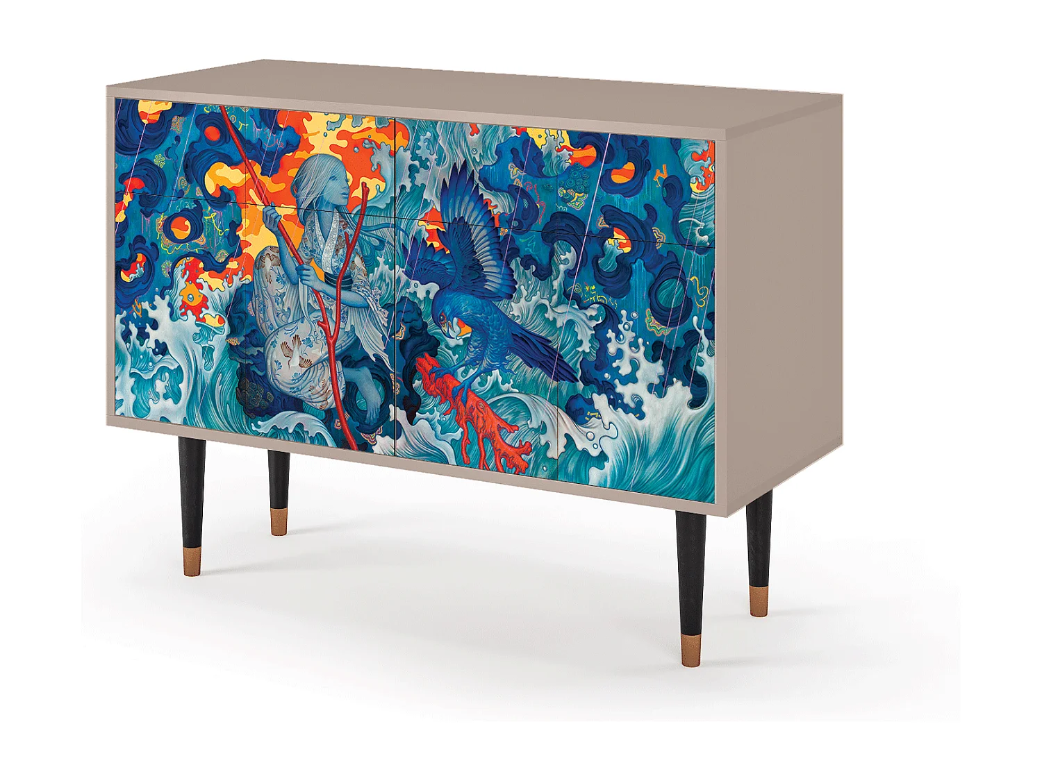 Sideboard - 115x85x48 cm - BS4 - The Girl - James Jean, Latte