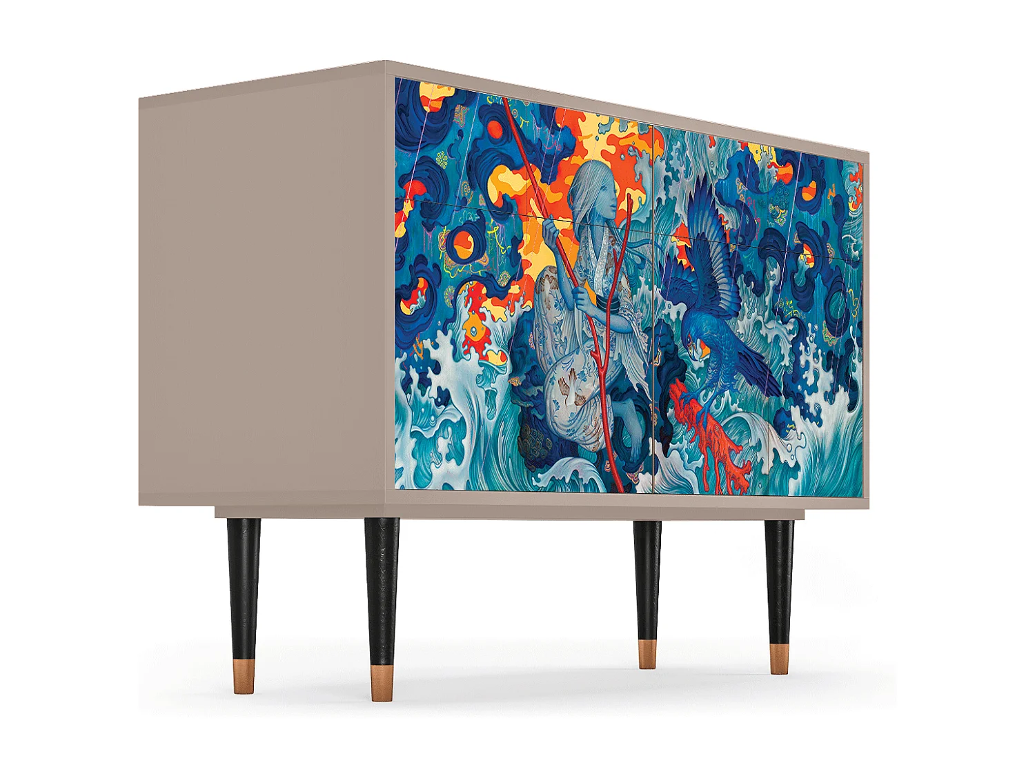 Sideboard - 115x85x48 cm - BS4 - The Girl - James Jean, Latte