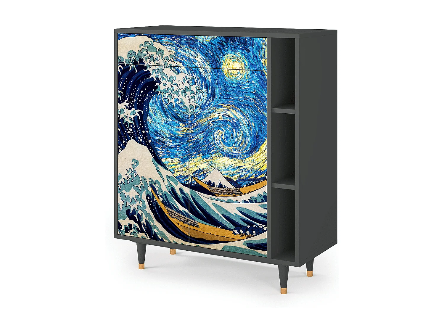 Dressoir - 96х110х41 cm - BS6 - Great Wave, Antraciet