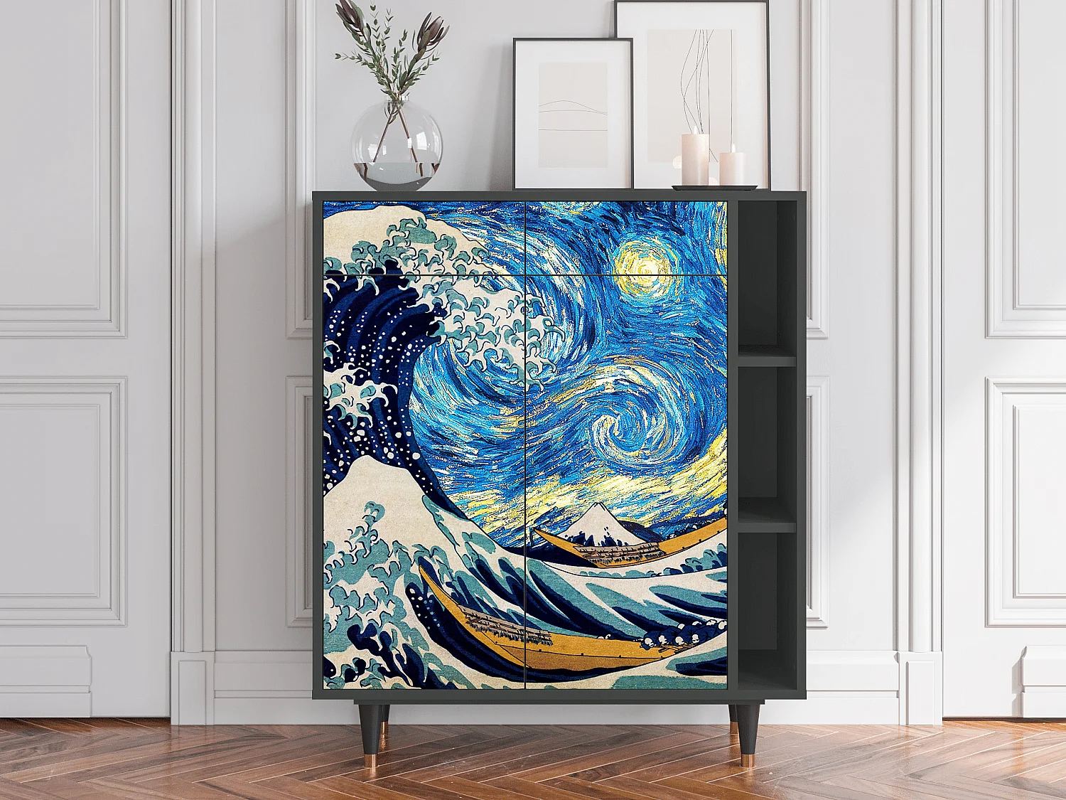 Buffet - 96х110х41 cm - BS6 - Great Wave, Anthracite