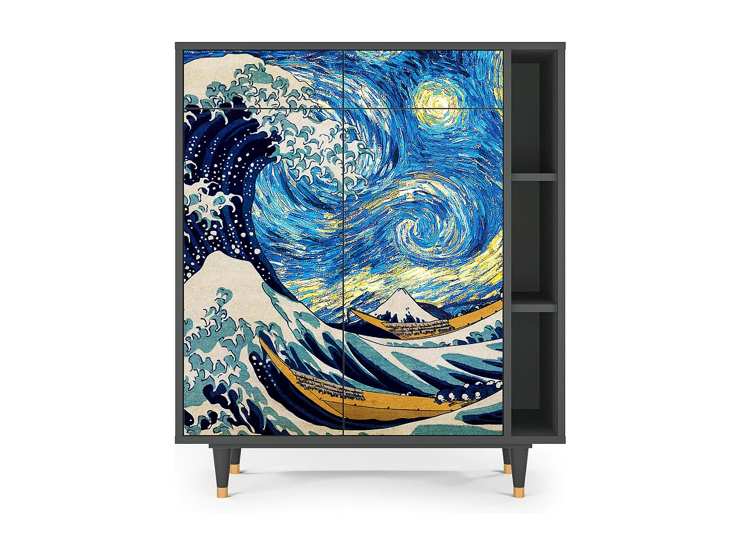 Buffet - 96х110х41 cm - BS6 - Great Wave, Anthracite