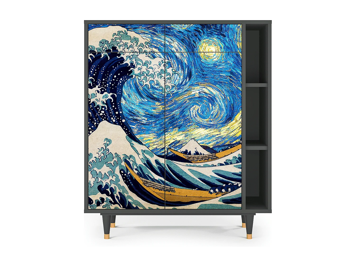 Dressoir - 96х110х41 cm - BS6 - Great Wave, Antraciet