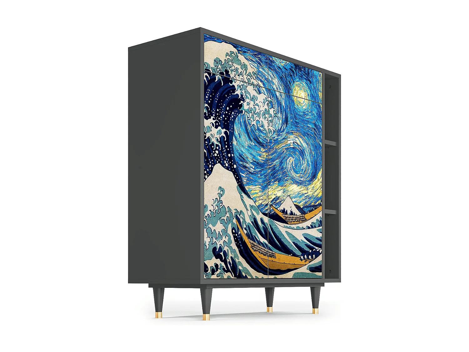 Dressoir - 96х110х41 cm - BS6 - Great Wave, Antraciet