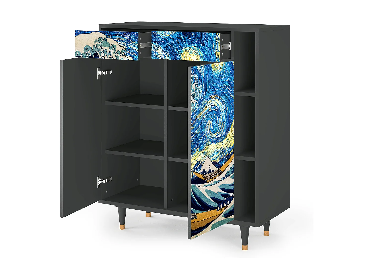 Dressoir - 96х110х41 cm - BS6 - Great Wave, Antraciet