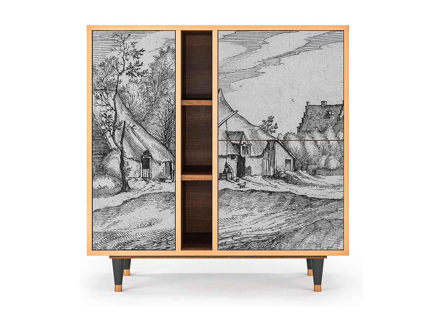 Aparador - 94х96х41 cm - BS5 - Farms in a Village, Nogueira