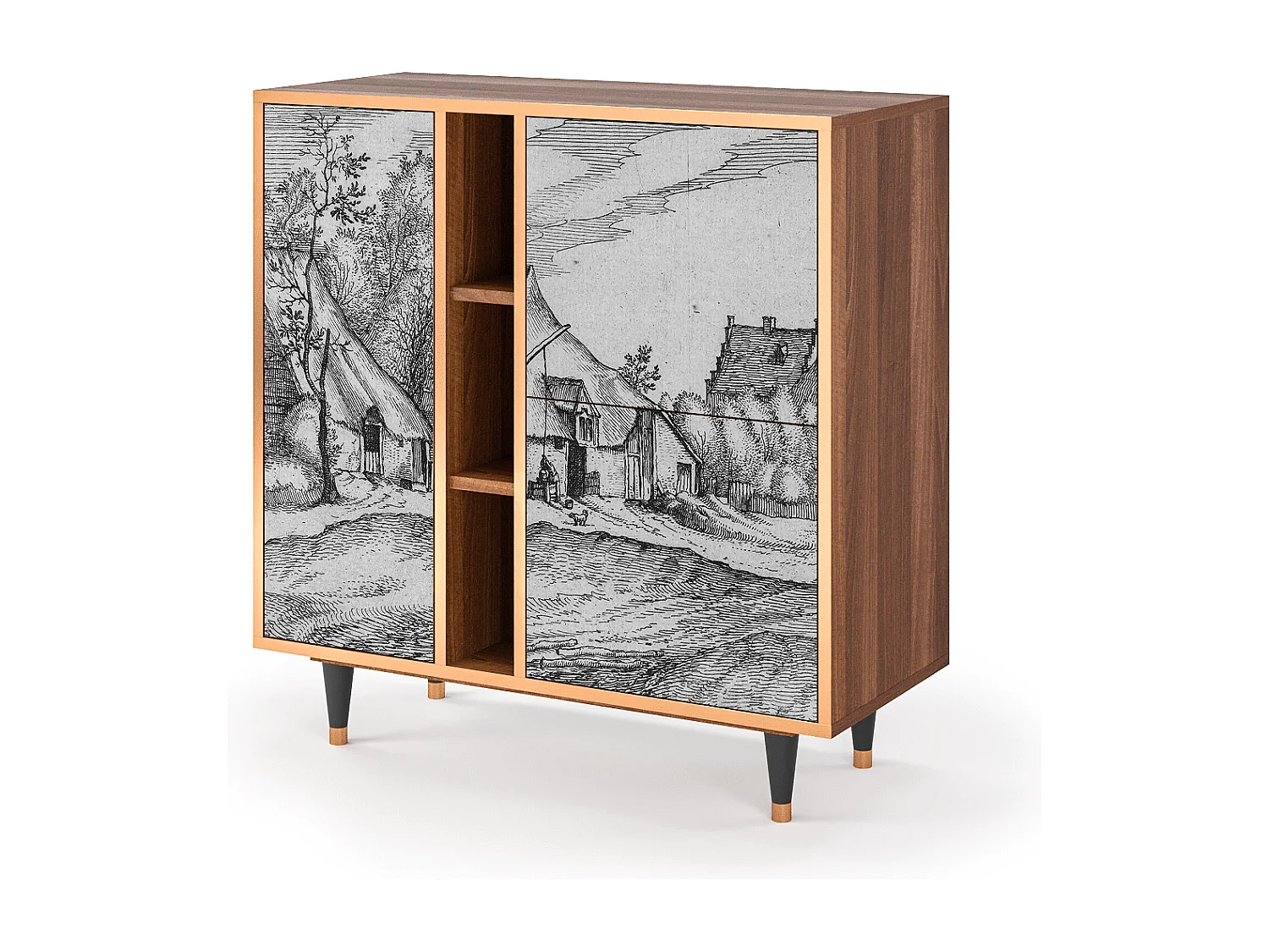 Aparador - 94х96х41 cm - BS5 - Farms in a Village, Nogueira