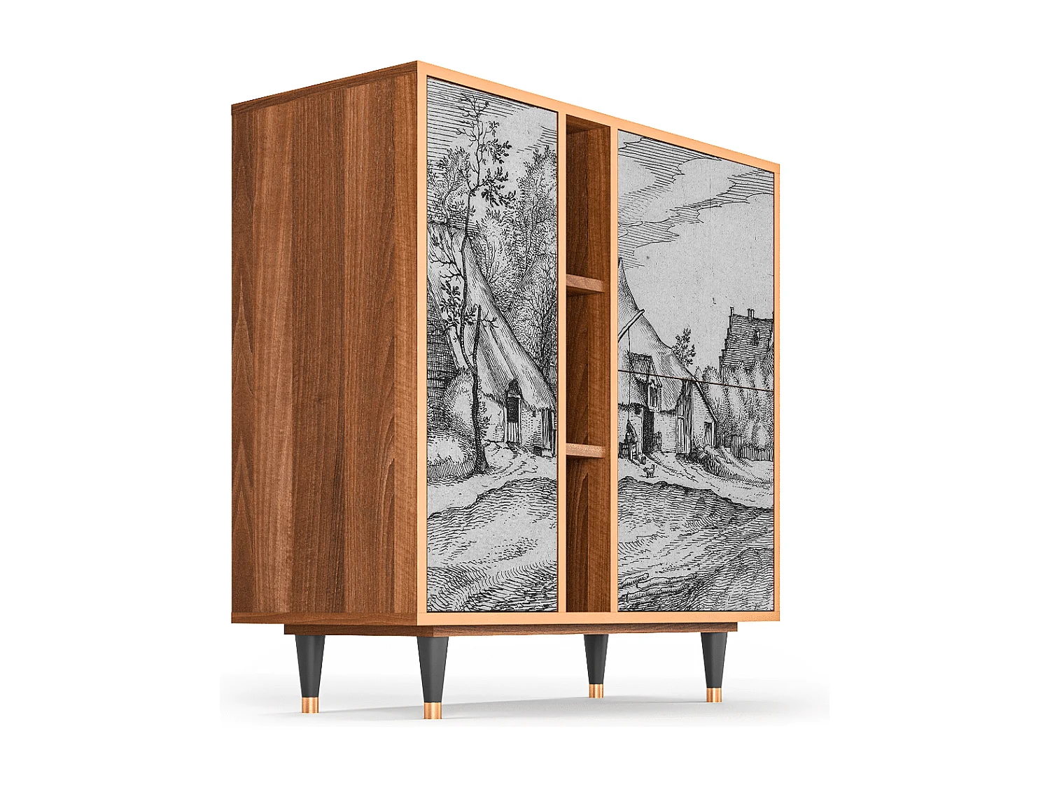 Aparador - 94х96х41 cm - BS5 - Farms in a Village, Nogueira