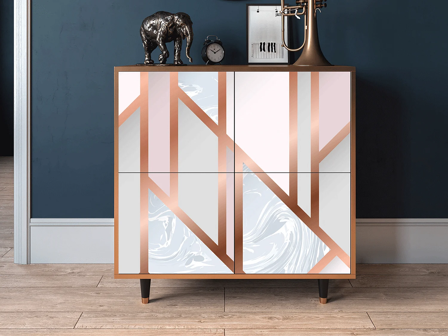 Dressoir - 94x96x48 cm - BS3 - Champagne Story, Walnoot