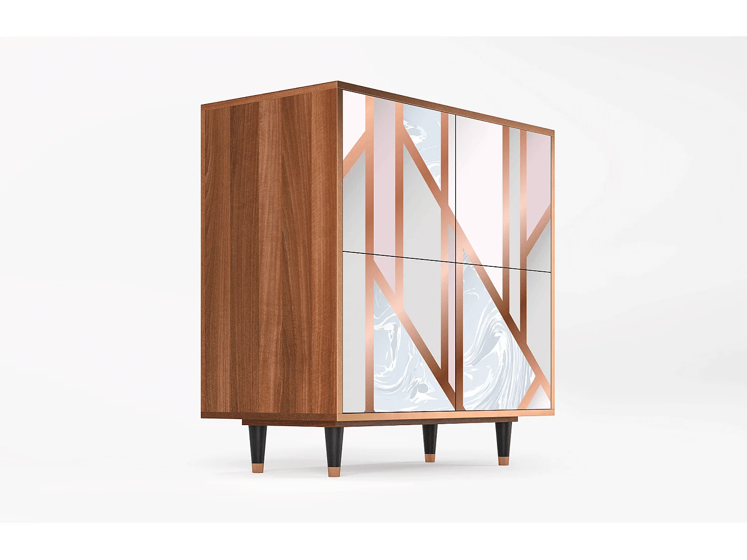 Dressoir - 94x96x48 cm - BS3 - Champagne Story, Walnoot