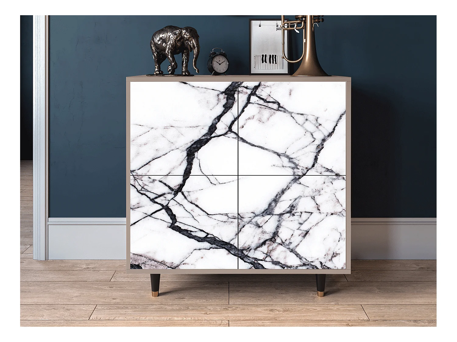 Credenza - 94x96x48 cm - BS3 - Raven Marble, Latte