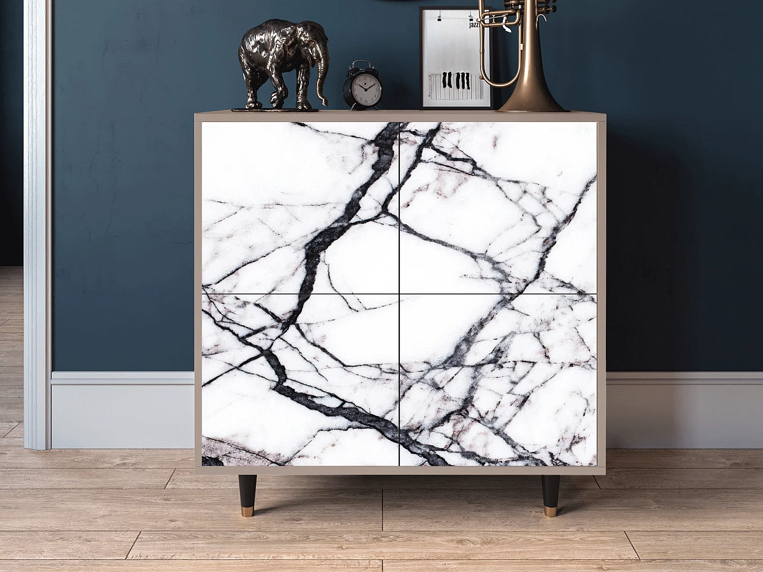 Buffet - 94x96x48 cm - BS3 - Raven Marble, Latte