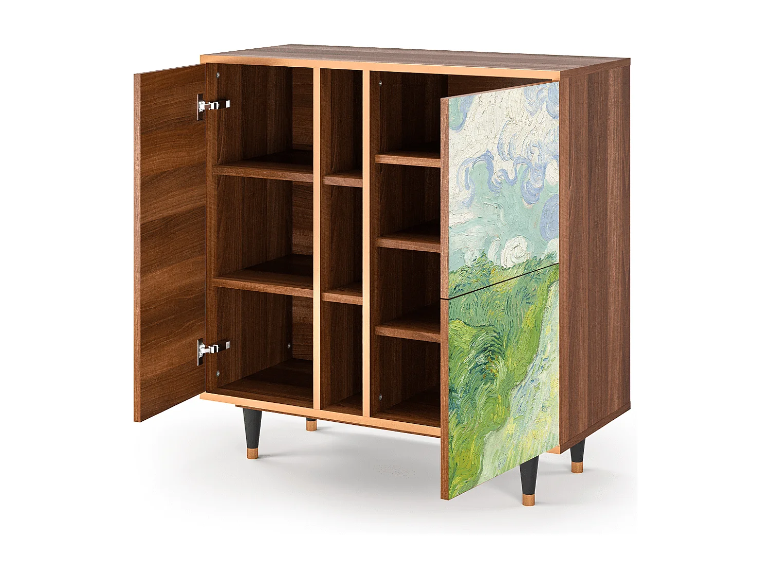 Sideboard - 94х96х41 cm - BS5 - Green Wheat Fields, Walnuss