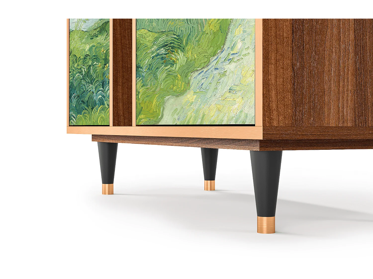 Kredens - 94х96х41 cm - BS5 - Green Wheat Fields, Orzech