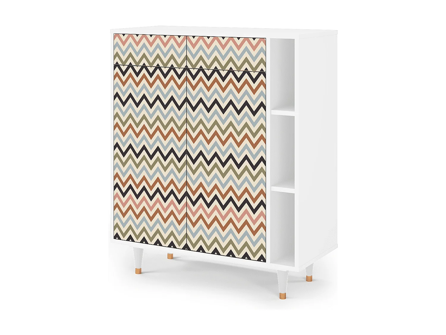 Buffet - 96х110х41 cm - BS6 - Bright Ripple, Blanc