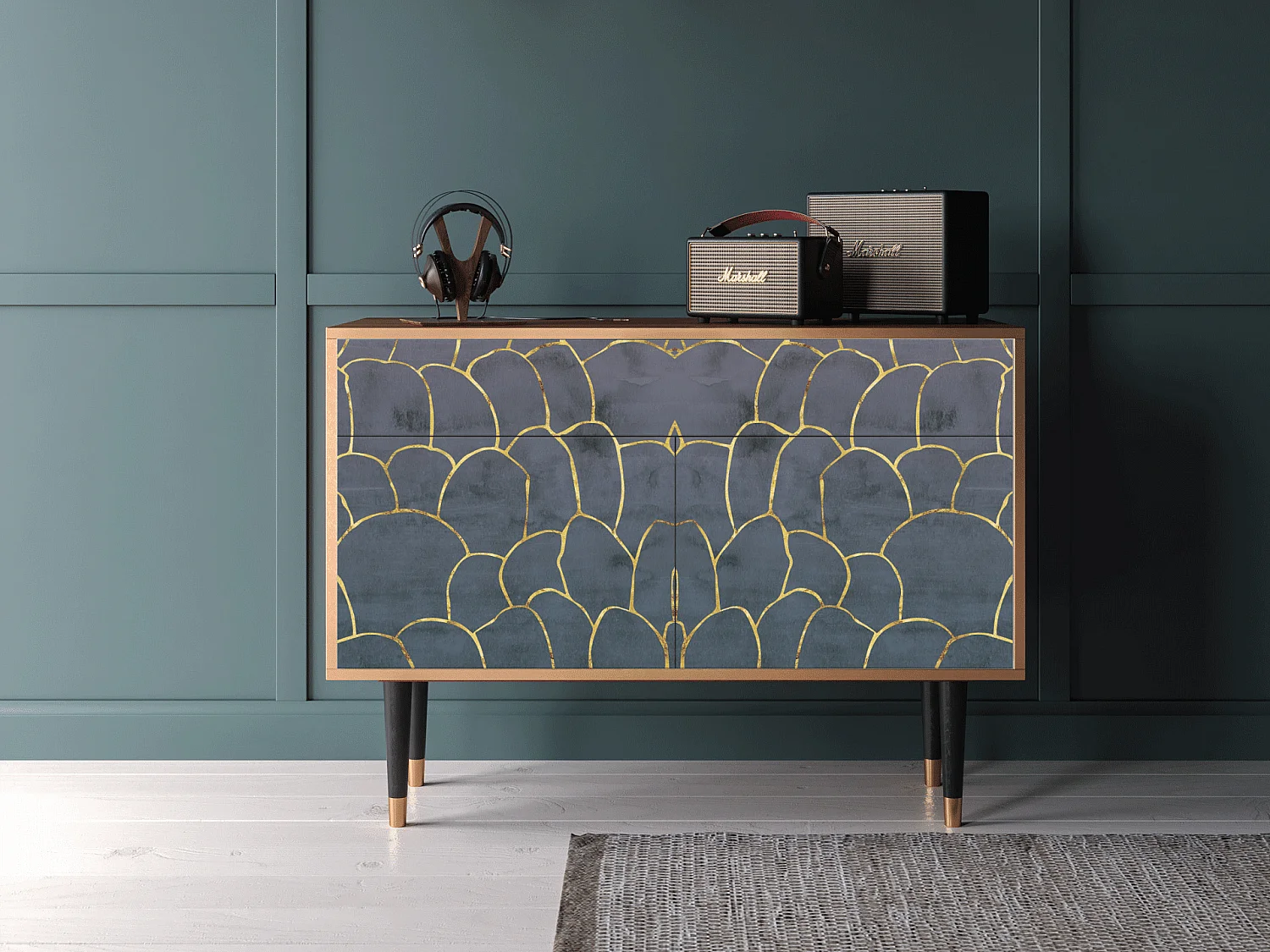 Credenza - 115x85x48 cm - BS4 - Blue Lagoon, Sabbia
