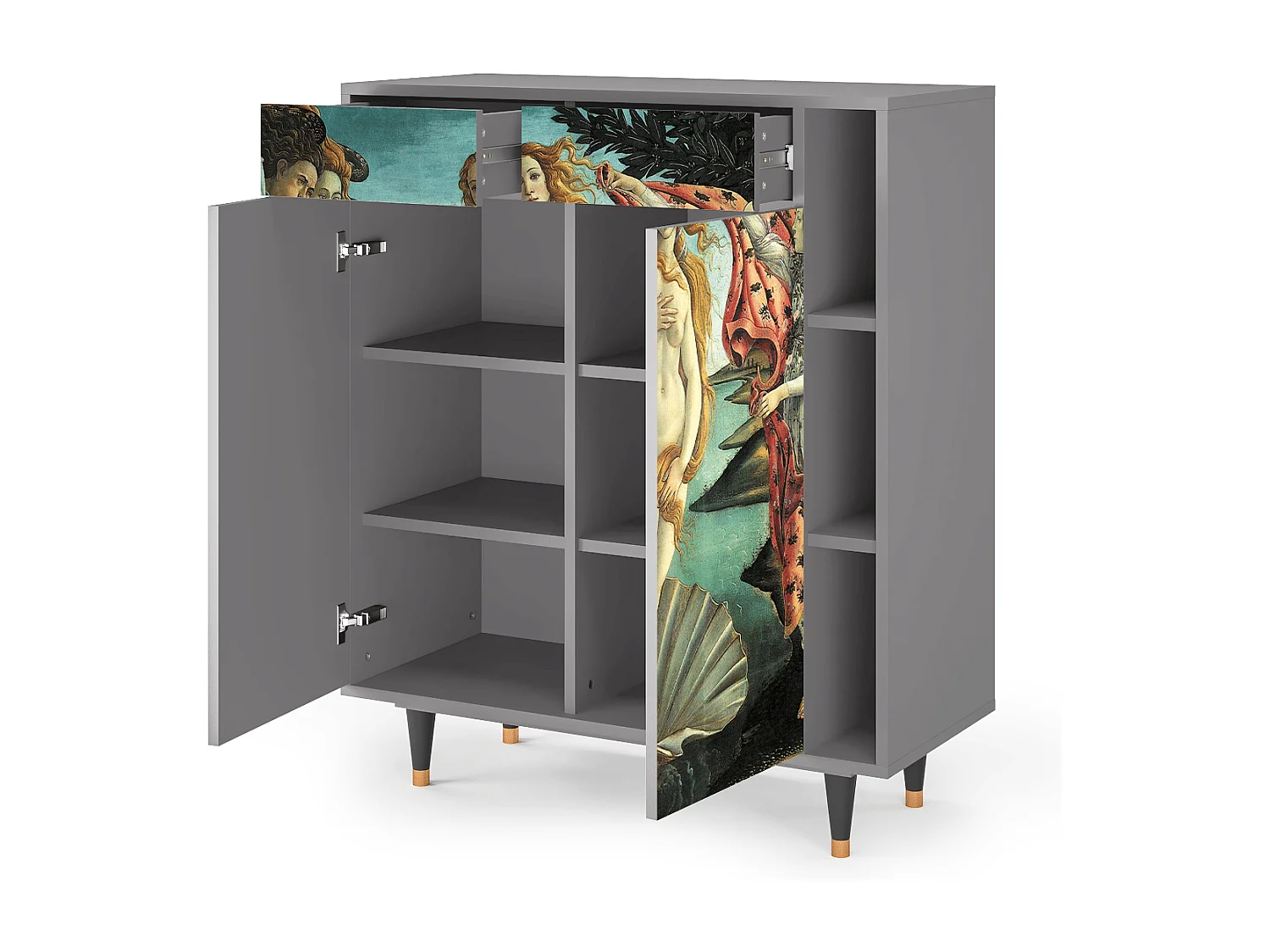 Kredens - 96х110х41 cm - BS6 - The Birth of Venus, Szary