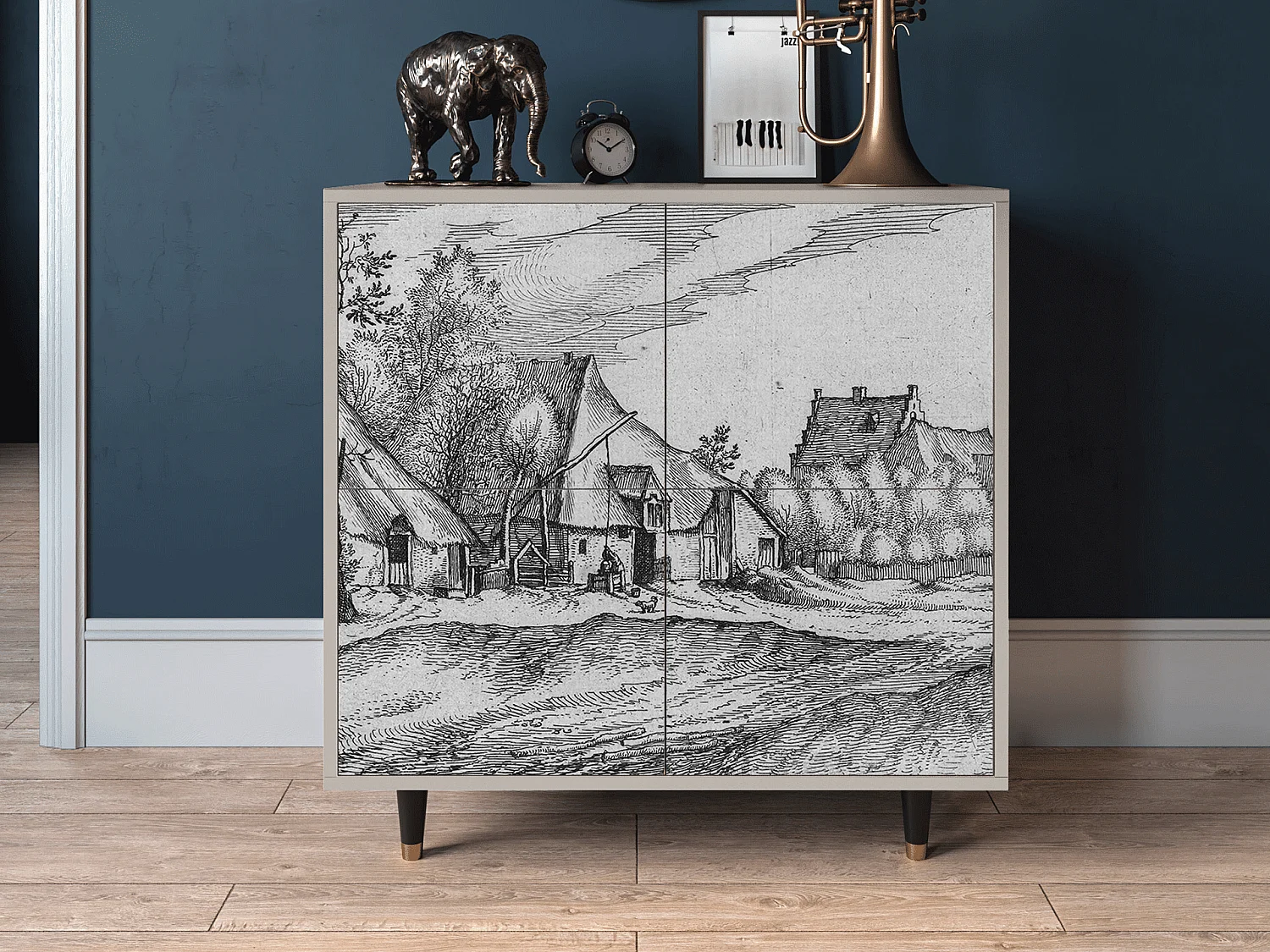 Buffet - 94x96x48 cm - BS3 - Farms in a Village, Sable