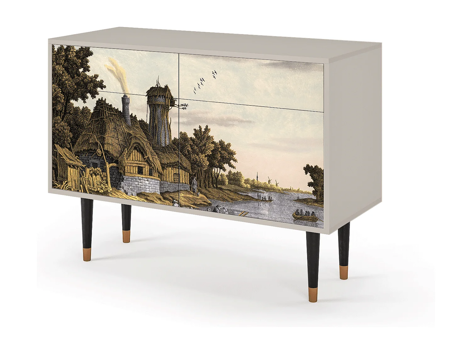 Sideboard - 115x85x48 cm - BS4 - Mill along a River, Sand