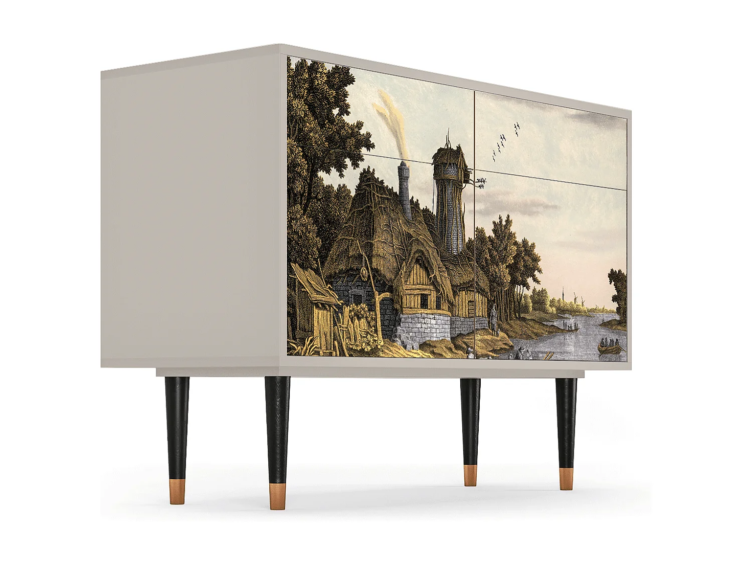 Sideboard - 115x85x48 cm - BS4 - Mill along a River, Sand