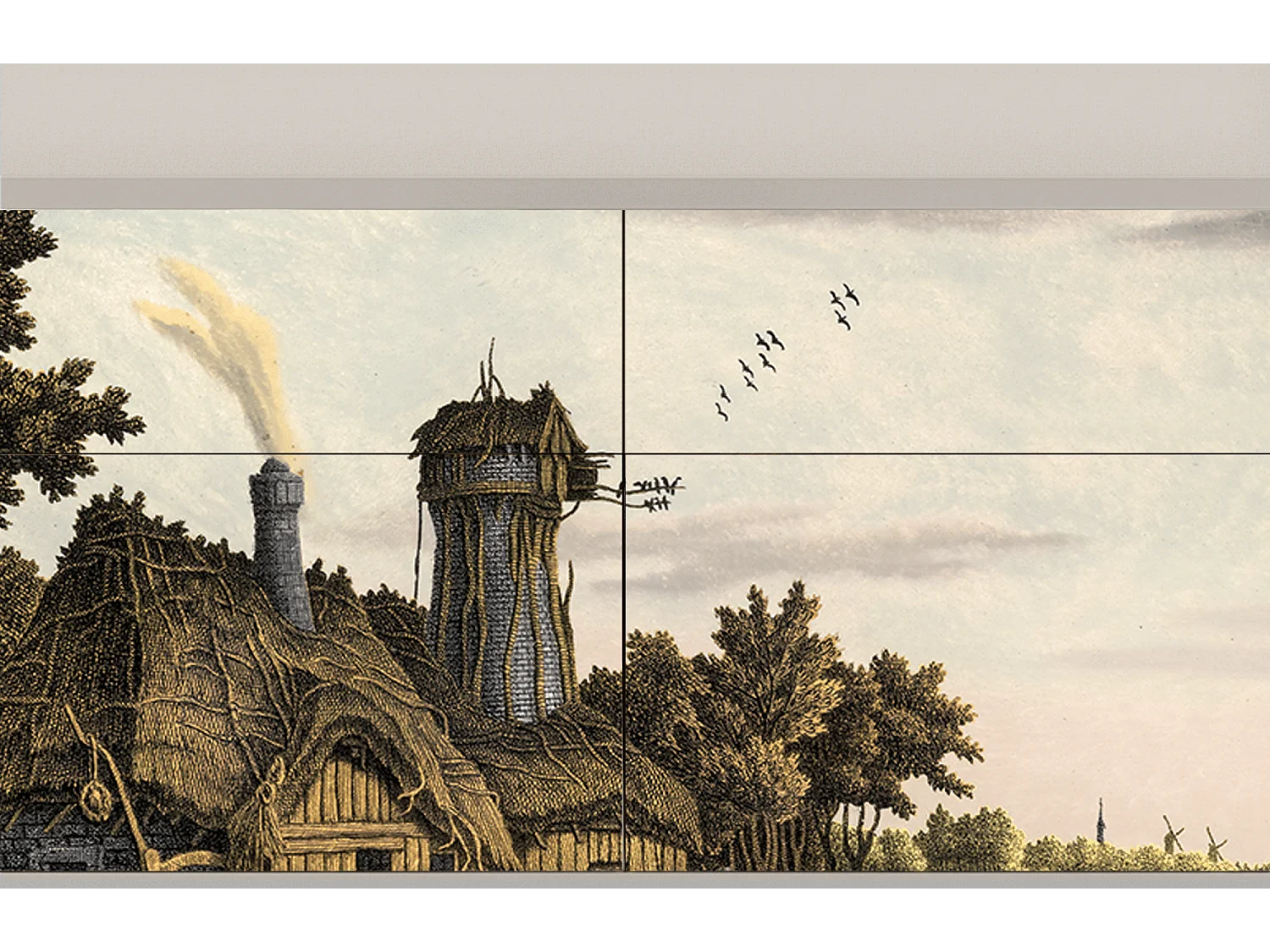 Kredens - 115x85x48 cm - BS4 - Mill along a River, Piaskowy