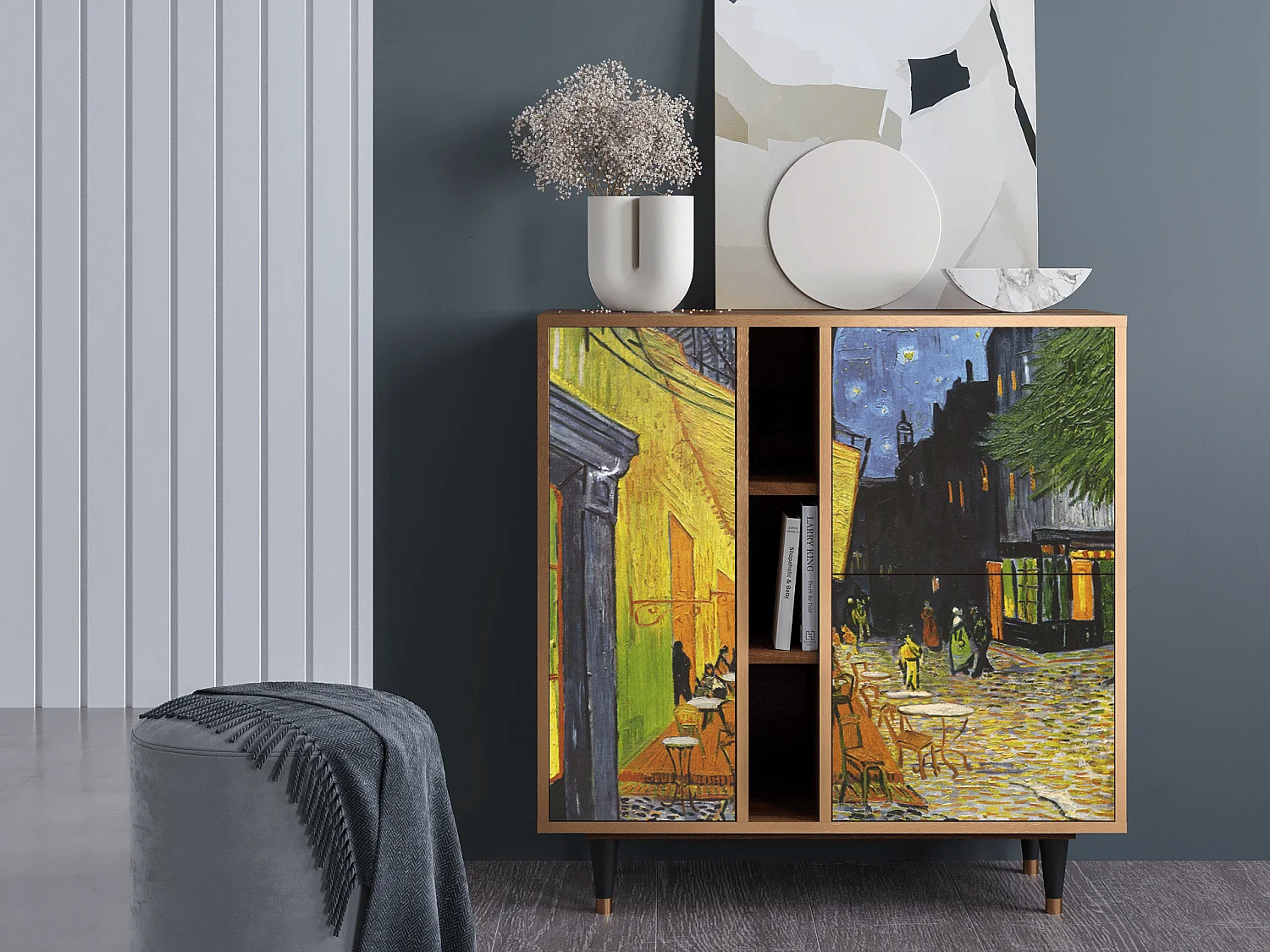 Credenza - 94х96х41 cm - BS5 - Café Terrace at Night, Noce