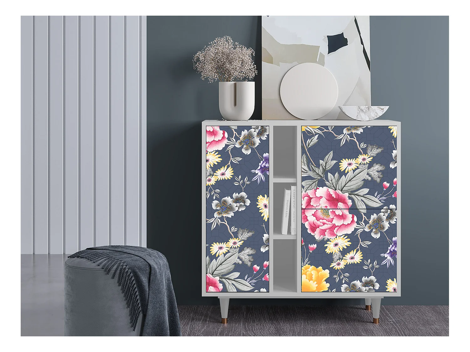 Buffet - 94х96х41 cm - BS5 - Dark Flower Bed, Blanc