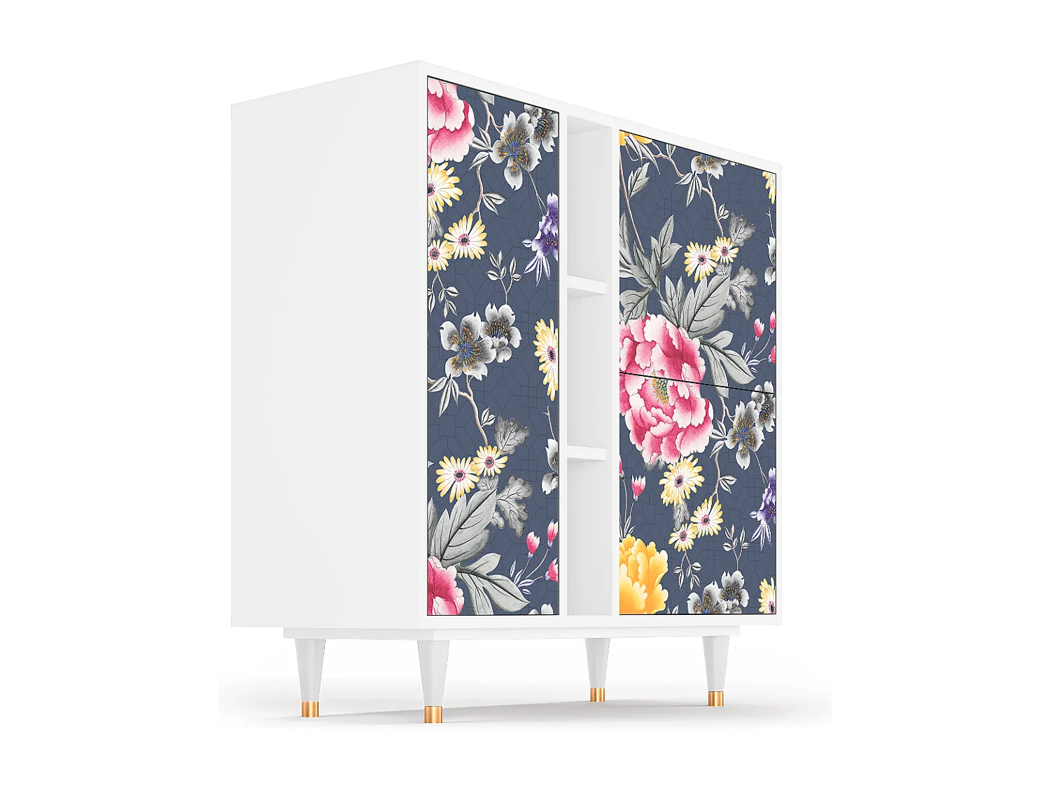 Aparador - 94х96х41 cm - BS5 - Dark Flower Bed, Blanco