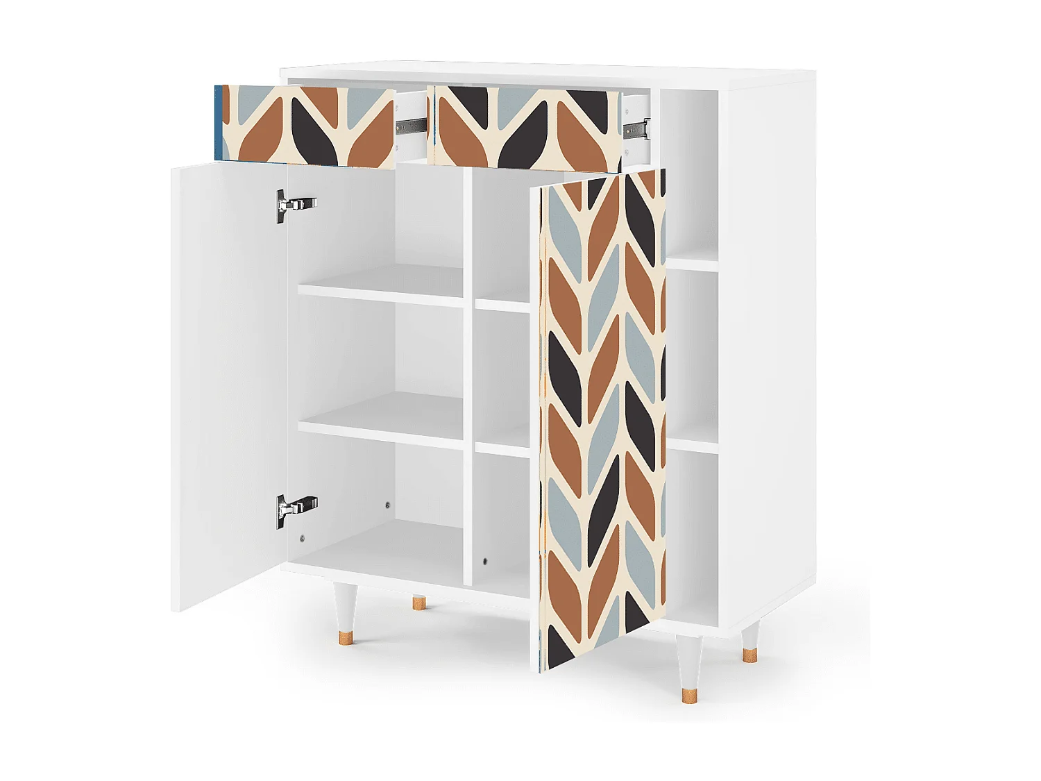 Sideboard - 96х110х41 cm - BS6 - Beige Laure, Weiß