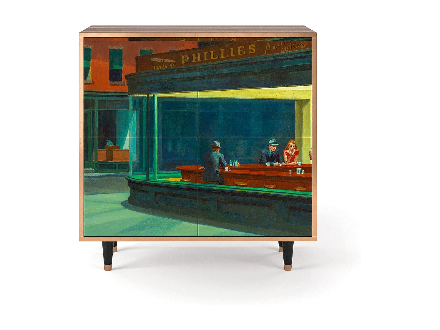 Credenza - 94x96x48 cm - BS3 - Nighthawks by Hopper, Noce
