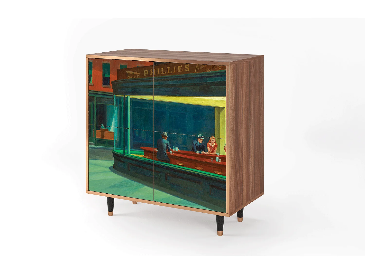 Credenza - 94x96x48 cm - BS3 - Nighthawks by Hopper, Noce